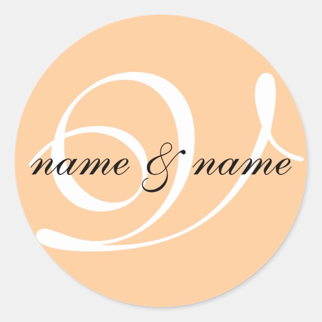 V monogram label - personalize first names (Front)