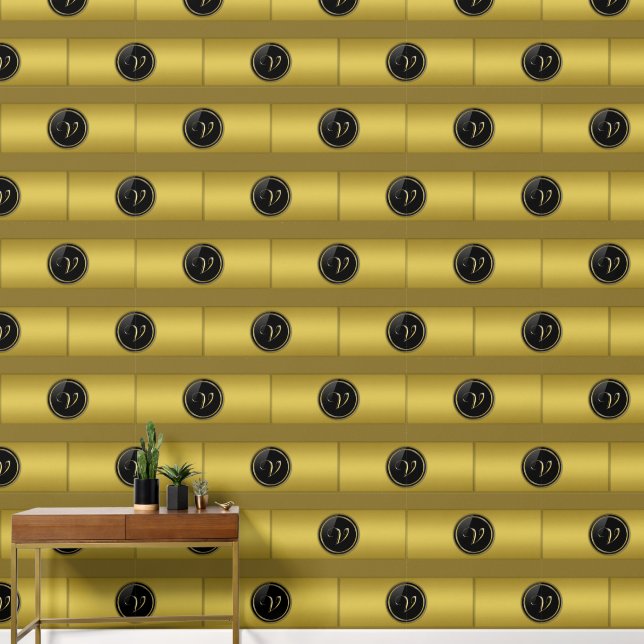 "V" Monogram Wallpaper (Hallway)
