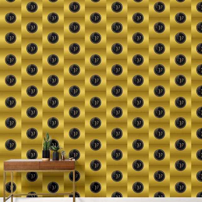 "V" Monogram Wallpaper (Hallway)