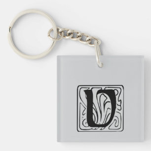 V Monogramm schwarz Keychain