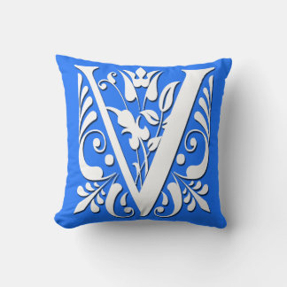 V Monogramme initiale - Coussin