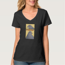 V-Neck T-Shirt with Pigeon