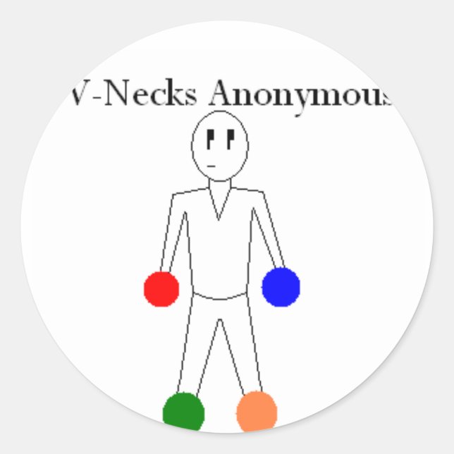 V-Necks Anonymous Classic Round Sticker (Front)