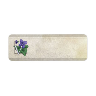 V pour le monogramme de fleur de violettes