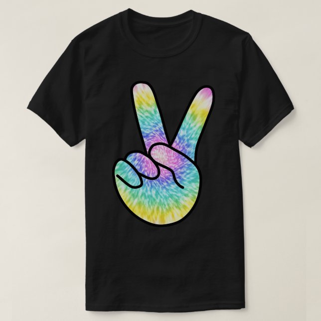 V Sign Tie Dye T-Shirt (Design Front)