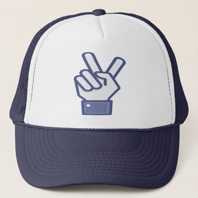 V sign trucker hat with hand symbol (Front)
