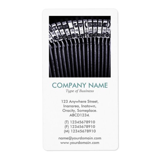 V Square Photo - Typewriter Shipping Label