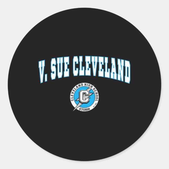 V Sue Cleveland High School Storm C2 Classic Round Sticker (Front)