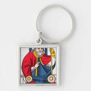 V The Pope, Tarot card Keychain