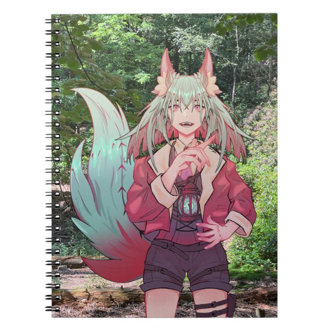 V Tuber, Vubber, Anime Forrest Notebook (Front)