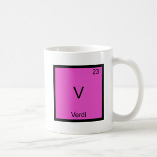 V - Verdi Funny Chemistry Element Symbol T-Shirt Coffee Mug