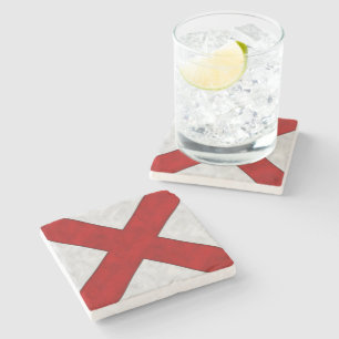 V Victor Watercolor Nautical Signal Maritime Flag Stone Coaster