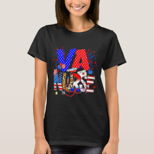 Va Nurse 4th Of July American Flag Stethoscope  T-Shirt
