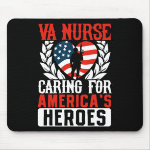 Va Nurse Americas Heros Merica Us Flag Patriot Vet Mouse Pad