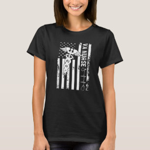 Va Nurse Flag America Flag Nursing Patriotic Nurse T-Shirt
