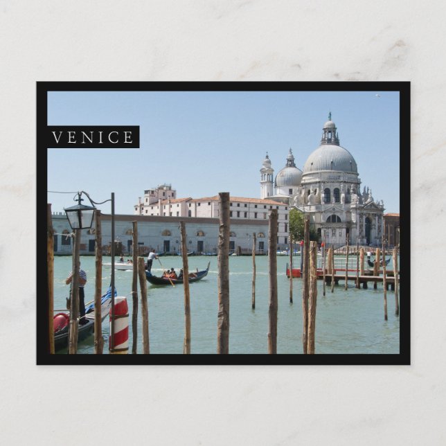 Vacances à Venise paysage carte postale bord noir (Devant)