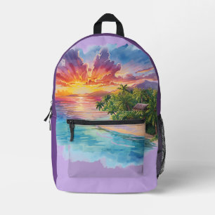 Vacances, Bonjour l'été, Imprimé plage Sac à dos