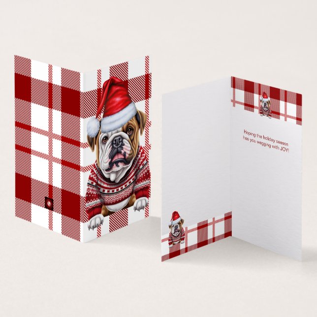 Vacances Bulldog Rouge et blanc Plaid Noël (Inside and Outside)