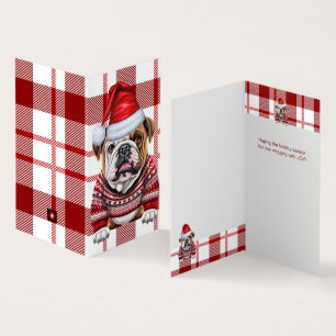 Vacances Bulldog Rouge et blanc Plaid Noël