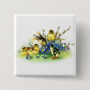 Vacances Bunny & Poussins de printemps Badge de Pâ