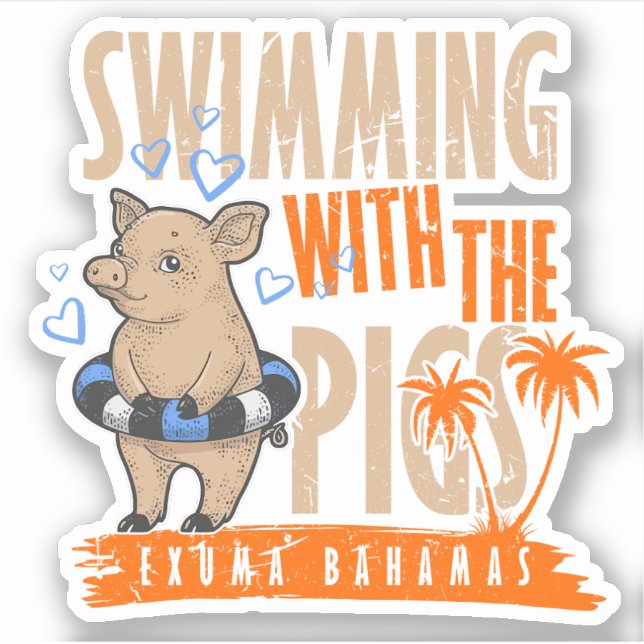 Vacances Cochons Exuma Bahamas Sticker Cruise (Devant)