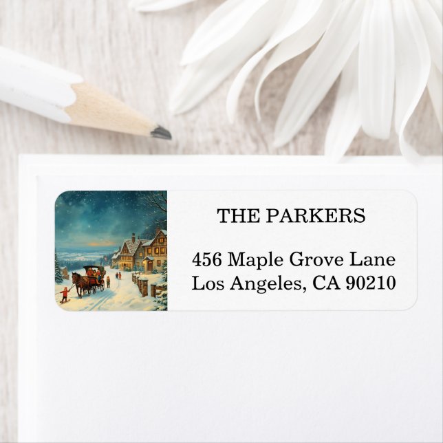 Vacances de Noël Holly Berry Adresse de retour (En situation)