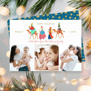 Vacances   de Noël trois sages   carte de 3 photos