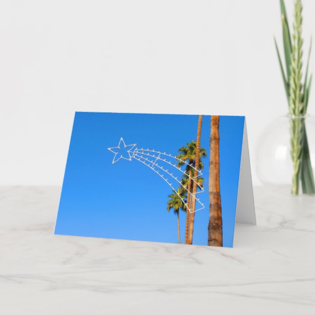 Vacances de Palm Springs allumant la carte de Noël (Devant)