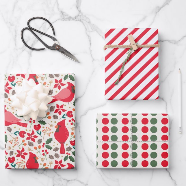Vacances d'hiver Cardinals Enveloppement Papier Se (Recto)