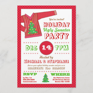 Vacances Doux moche Noël Fête Invitation