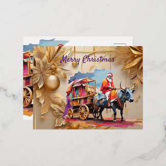Vacances En Aluminium Carte postale de Noël