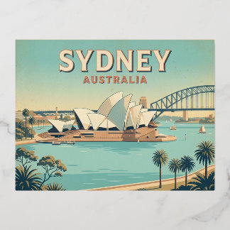 Vacances En Aluminium Carte postale de voyage vintage de Sydney Australi