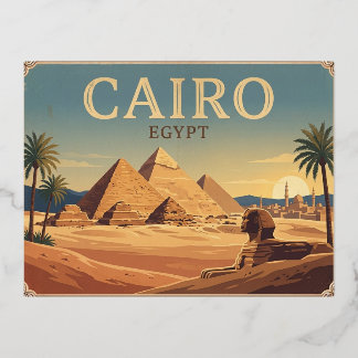 Vacances En Aluminium Carte postale de voyage vintage du Caire Égypte