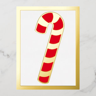 Vacances En Aluminium Carte postale Sucre de canne fêtes de Noël rayé
