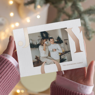 Vacances En Aluminium Famille de photos de Noël   Carte postale Joy Rose