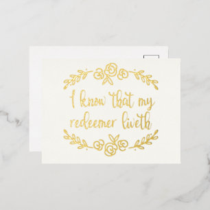 Vacances En Aluminium Gold Foil Religieux Carte postale de Pâques