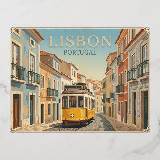 Vacances En Aluminium Lisbonne Portugal Carte Postale de Voyage Vintage