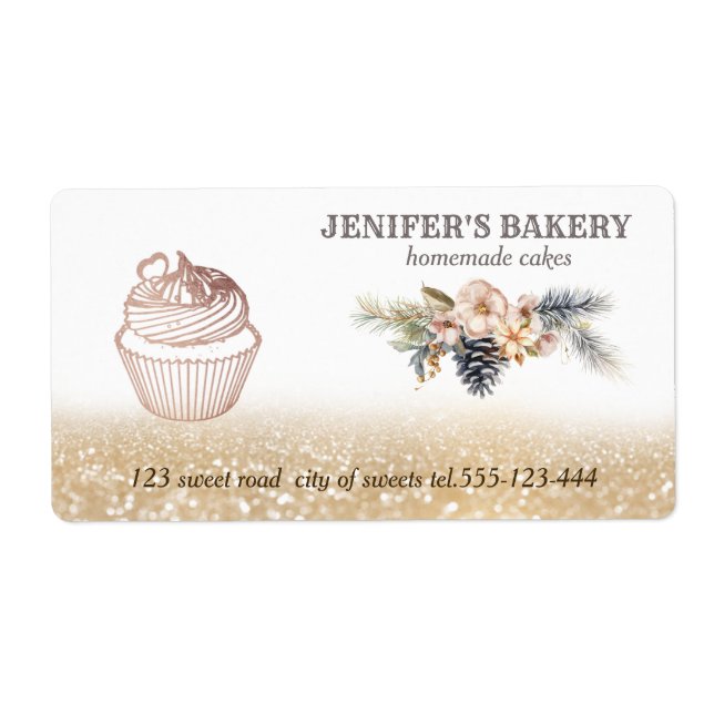 Vacances Gold gliterie Emballage de cupcakes maiso (Devant)