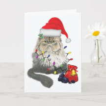 Vacances Kitty ~ 5" x 7" Carte de voeux pliée