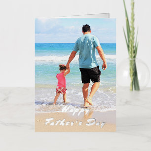 Vacances Métallisée Carte de fête des pères avec photo personnalisée V