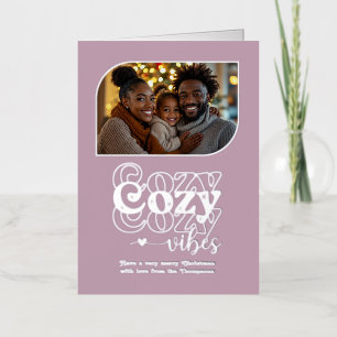 Vacances Métallisée Carte de Noël Photo Rose Quartz Cozy Vibes