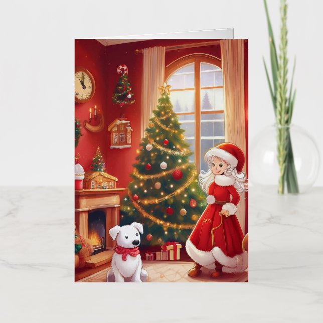 Vacances Métallisée Carte de Noël pliée (Recto)