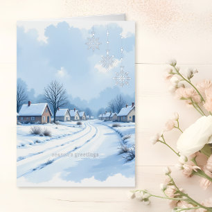 Vacances Métallisée Carte de vœux de luxe en feuille d'argent Neigeu