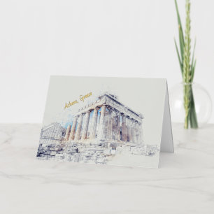 Vacances Métallisée Carte de vœux élégante Parthénon Athènes Grèce ave