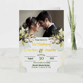 Vacances Métallisée Carte d'invitation de mariage en feuille d'alumini