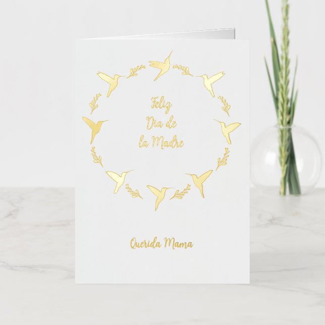 Vacances Métallisée Carte Feliz Dia De Las Madres personnalisable (Recto)