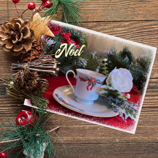 Vacances Métallisée Carte pliée à thé de Noël (Créateur téléchargé)