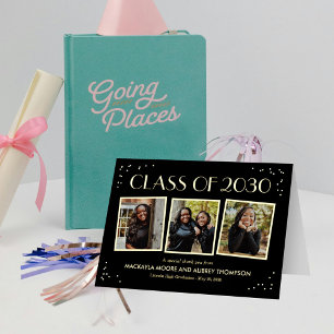 Vacances Métallisée Fun Snapshots FOIL Plié Photo Carte de remerciemen