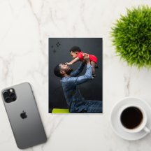 Papa Je T'Aime Photo Plié Carte De Voeux Foil