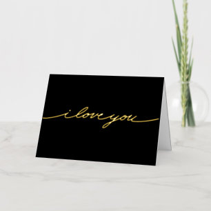 Vacances Métallisée Simple Shiny I Love You Foil Carte de voeux
